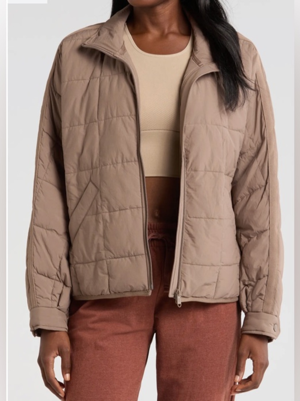 Free People FP Movement Pippa Packable Puffer Jacket Fossil Small
